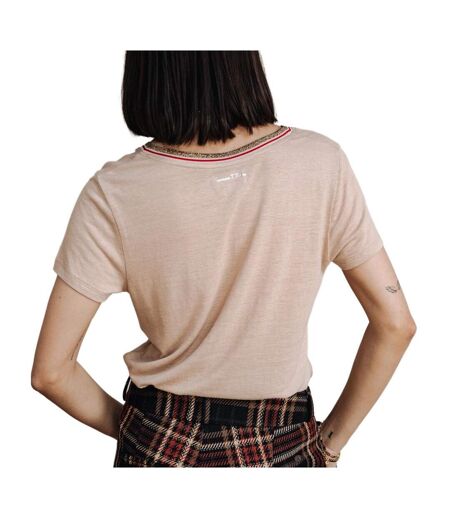 T-shirt beige femme freeman porter tonia linen