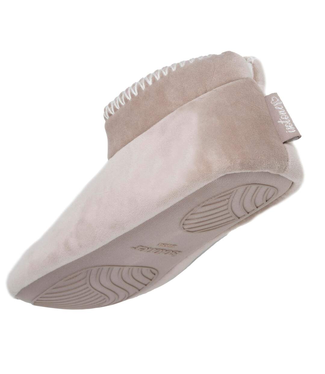 Isotoner Chaussons extra-light Bottillons femme velours, semelle gomme antidérapante-5