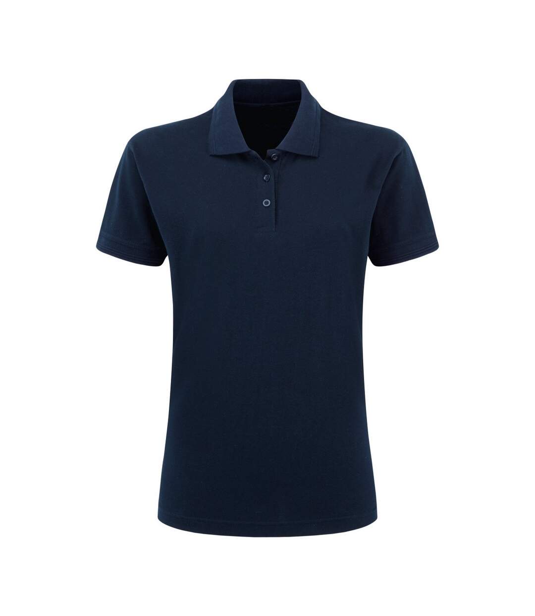 Womens/ladies Pique Polo Navy Blue Ultimate-2