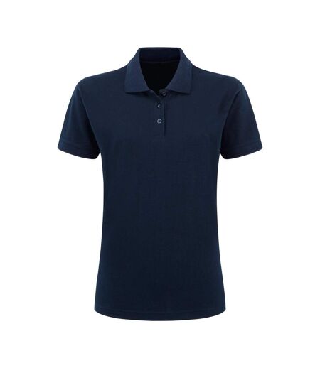 Womens/ladies Pique Polo Navy Blue Ultimate