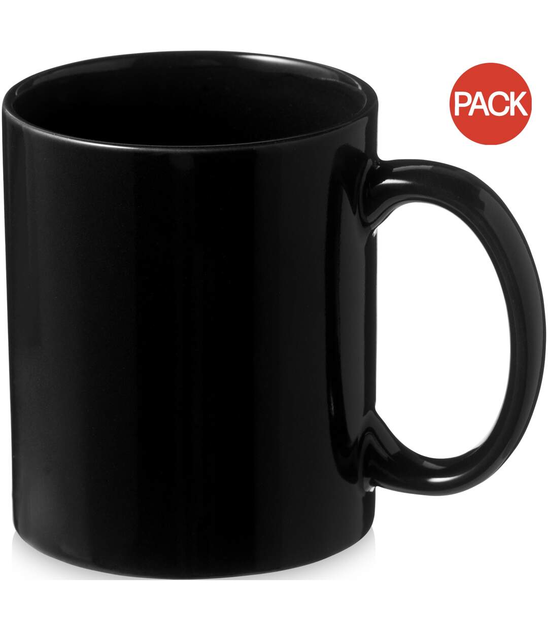 Pack of 2  Santos ceramic mug  9.7 x 8.2 cm solid black Bullet