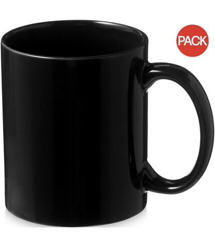 Pack of 2  Santos ceramic mug  9.7 x 8.2 cm solid black Bullet