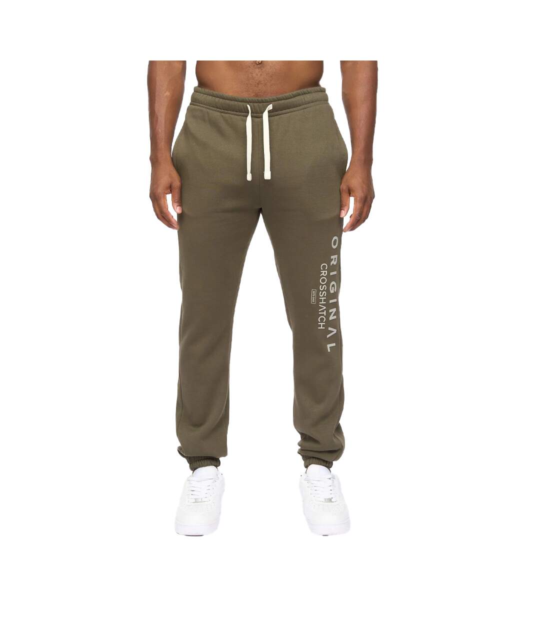 Pantalon De Jogging Jamals Homme Olive Foncé Crosshatch-2