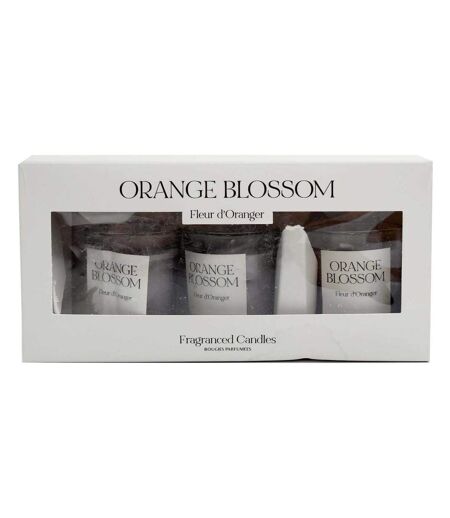 Coffret 3 bougies parfumées en verre Senteur fleur d'oranger