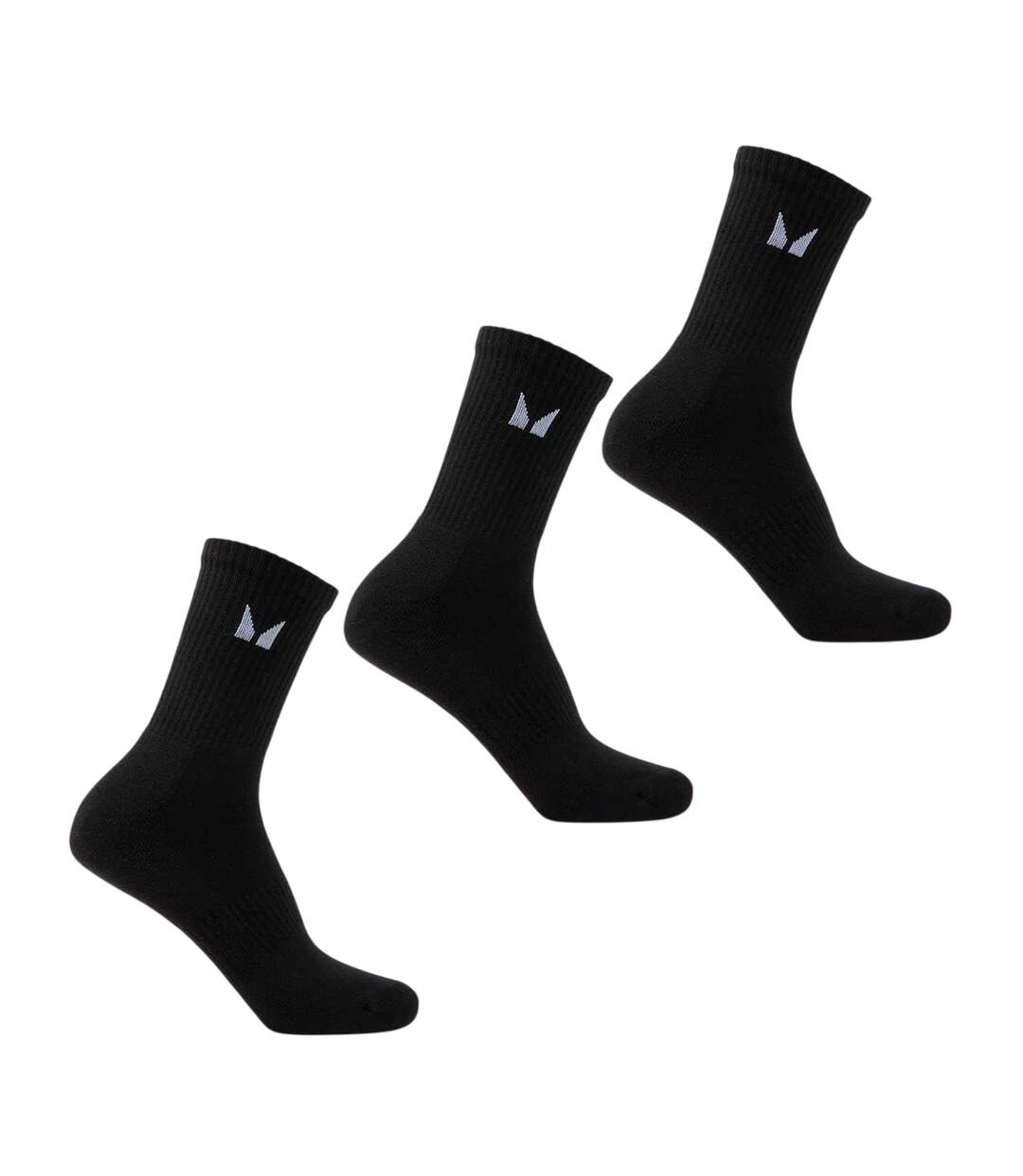 Pack Of 3  Unisex Adult Logo Crew Socks  Black MyProtein-2