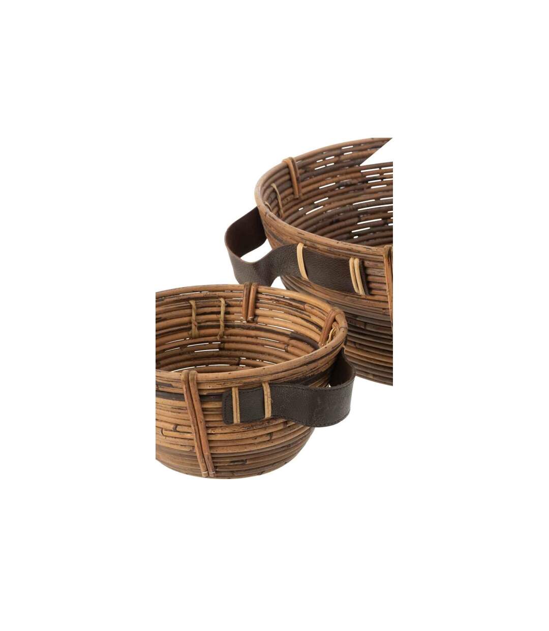 Lot de 3 Coupelles Déco Anse 44cm Marron-4