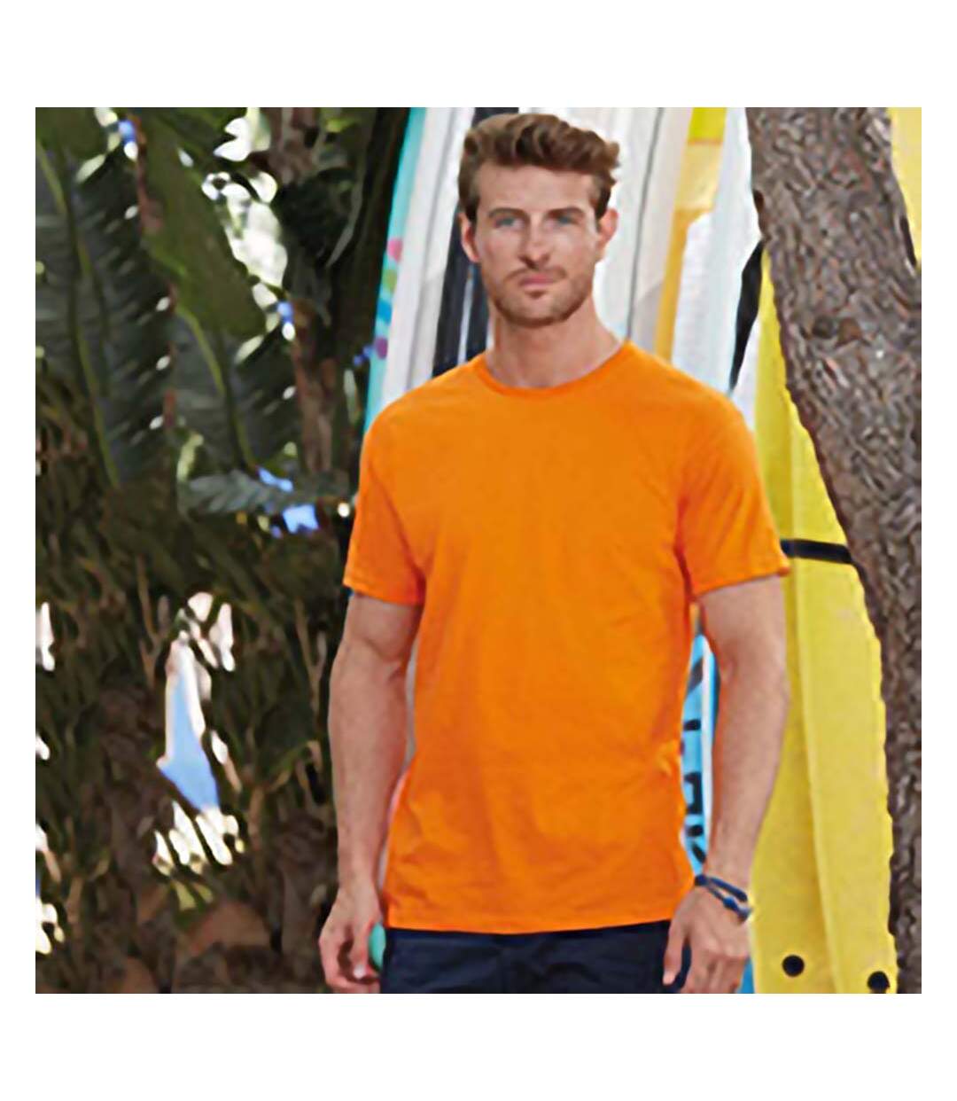 T-shirt de fitness à manches courtes homme orange fluo Tri Dri