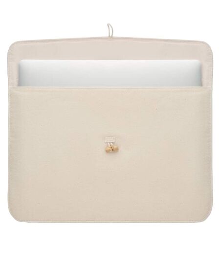 Plain bamboo laptop sleeve one size beige MidOcean
