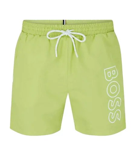 Mens Starfish Swim Shorts Lime Green White Boss