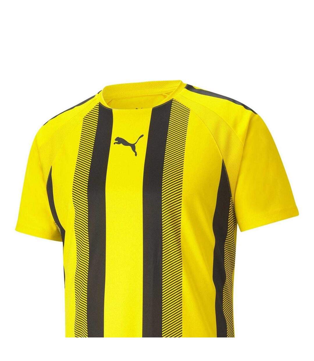 Mens Team Liga Striped T-shirt Yellow Black Puma-3