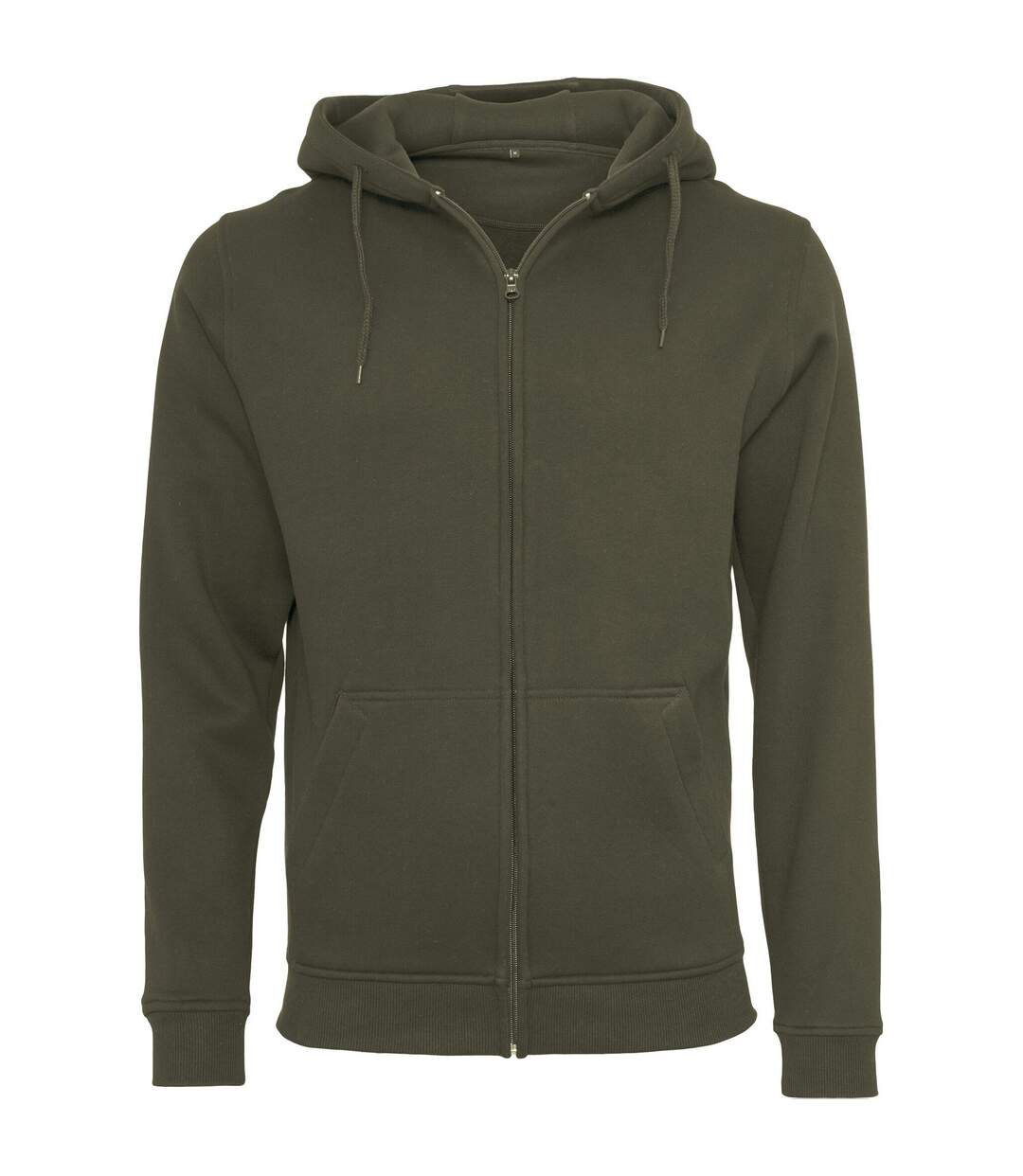 Build Your Brand Mens Heavy Zip Up Hoodie (Olive) - UTRW5680-1