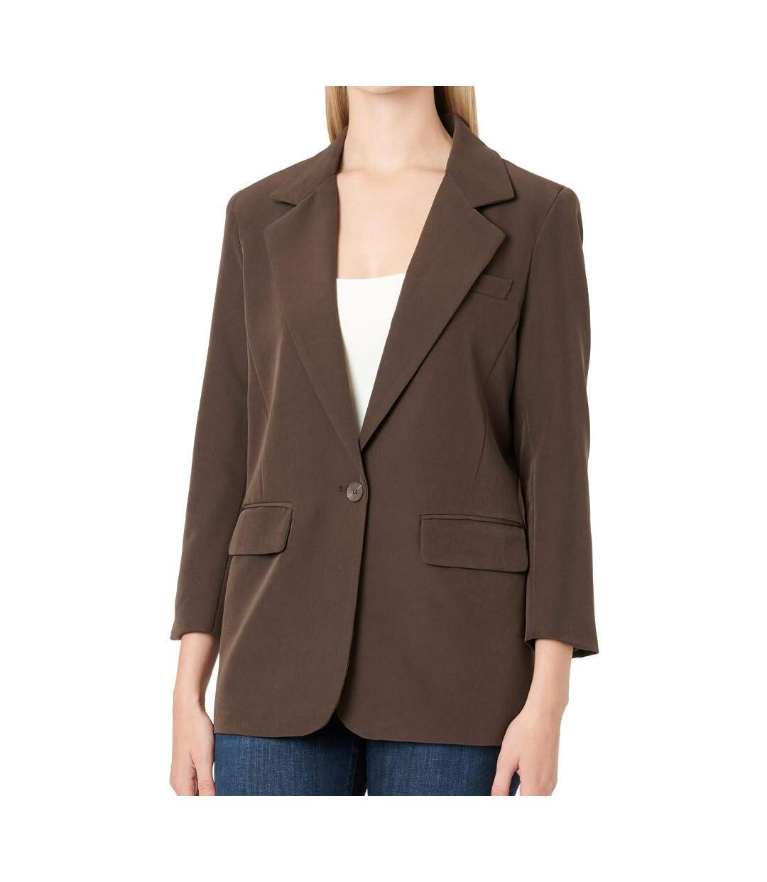 Blazer Long Marron Femme Only lana - 38