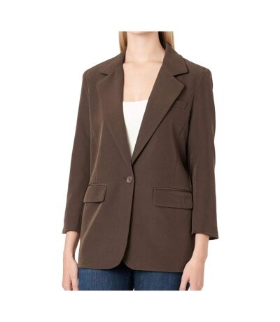 Blazer Long Marron Femme Only lana - 40