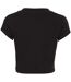Womens/ladies Mono Ribbed Crop T-shirt Black Calvin Klein-4