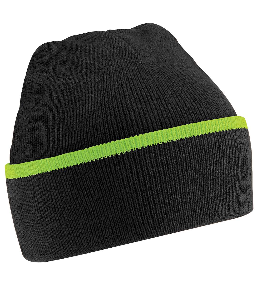 Bonnet adulte unisexe noir/vert citron Beechfield