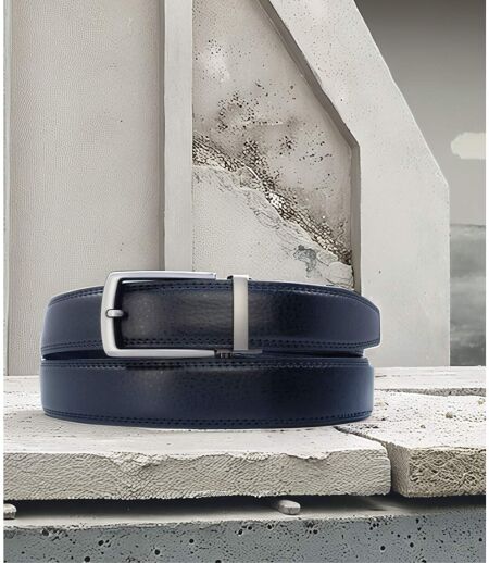 Ceinture Homme Cuir Noir Ajustable à  Boucle Automatique - Design Moderne