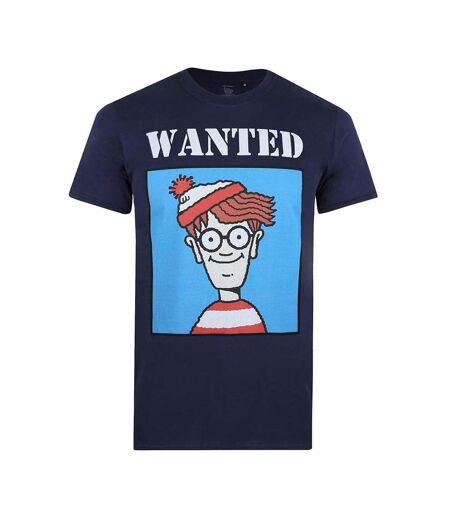 T-Shirt marine homme wheres wally wanted