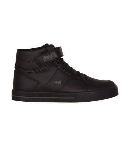 Childrens/kids Canons Trainers Black Charcoal Lonsdale