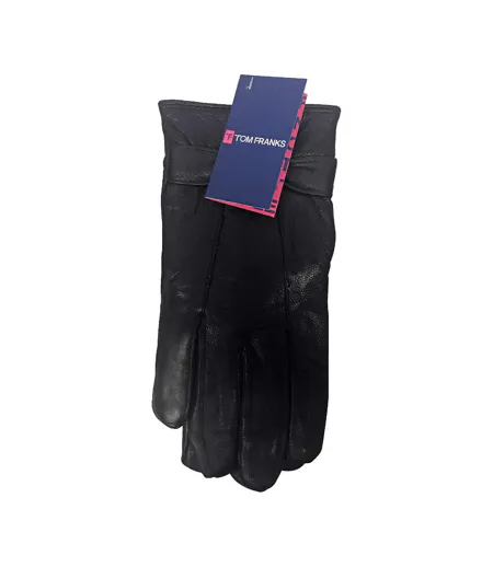Ladies Fleece Lined Warm Leather Gloves with Bow
