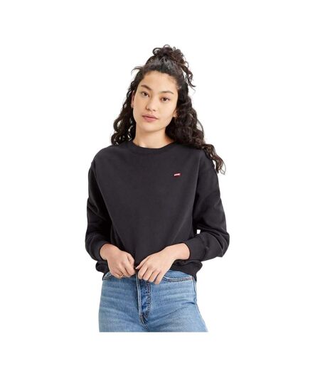 Womens/ladies crew neck standard sweatshirt black Levis