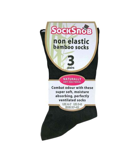 3 Pack Ladies Anti Odour Loose Wide Bamboo Socks with Non Elastic Top