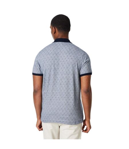 Mens Diamond Jacquard Polo Shirt Grey Maine