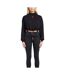 Womens/ladies Inky Crop Sweatshirt Black Red Run-1