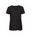 B&C Womens/Ladies Inspire Natural Cotton V Neck T-Shirt (Black) - UTRW9114