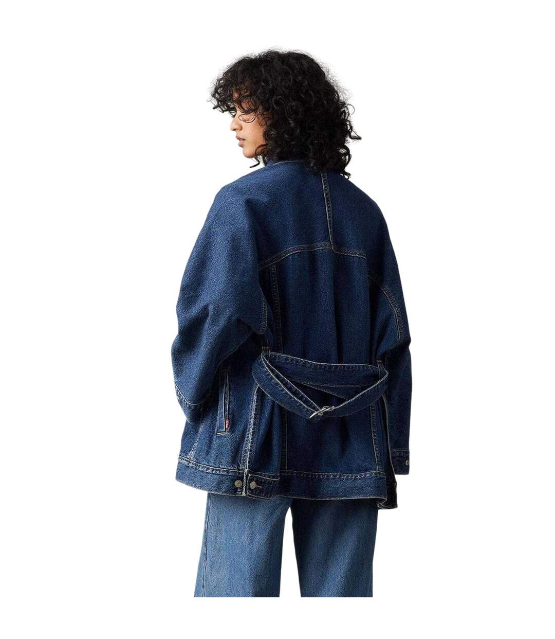 Womens/ladies Denim Flap Pocket Trucker Jacket Denim Levis-3