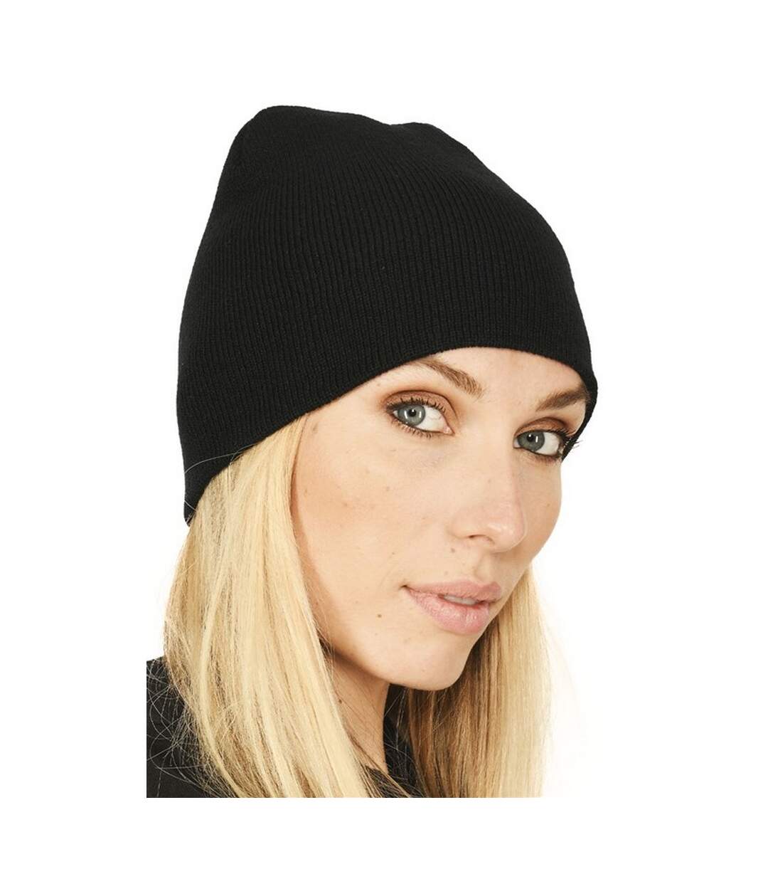 Bonnet en tricot mixte noir Absolute Apparel-3