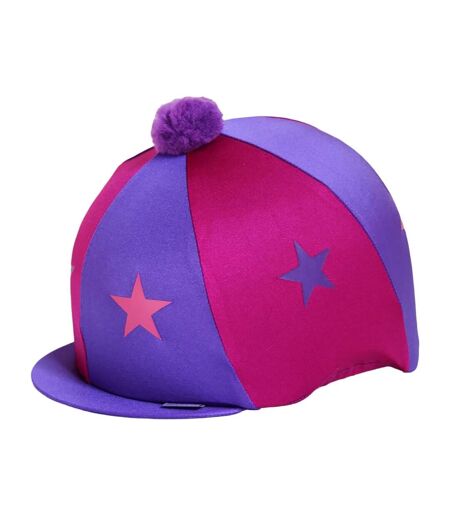 Housse pour casque d´équitation starz & pom pom cerise / violet Capz