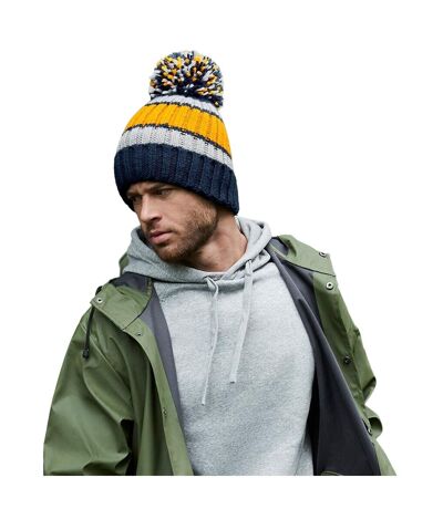 Unisex Adult Hygge Striped Beanie Dijon Blue Grey Beechfield