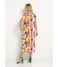 Robe longue col V motif abstrait-2