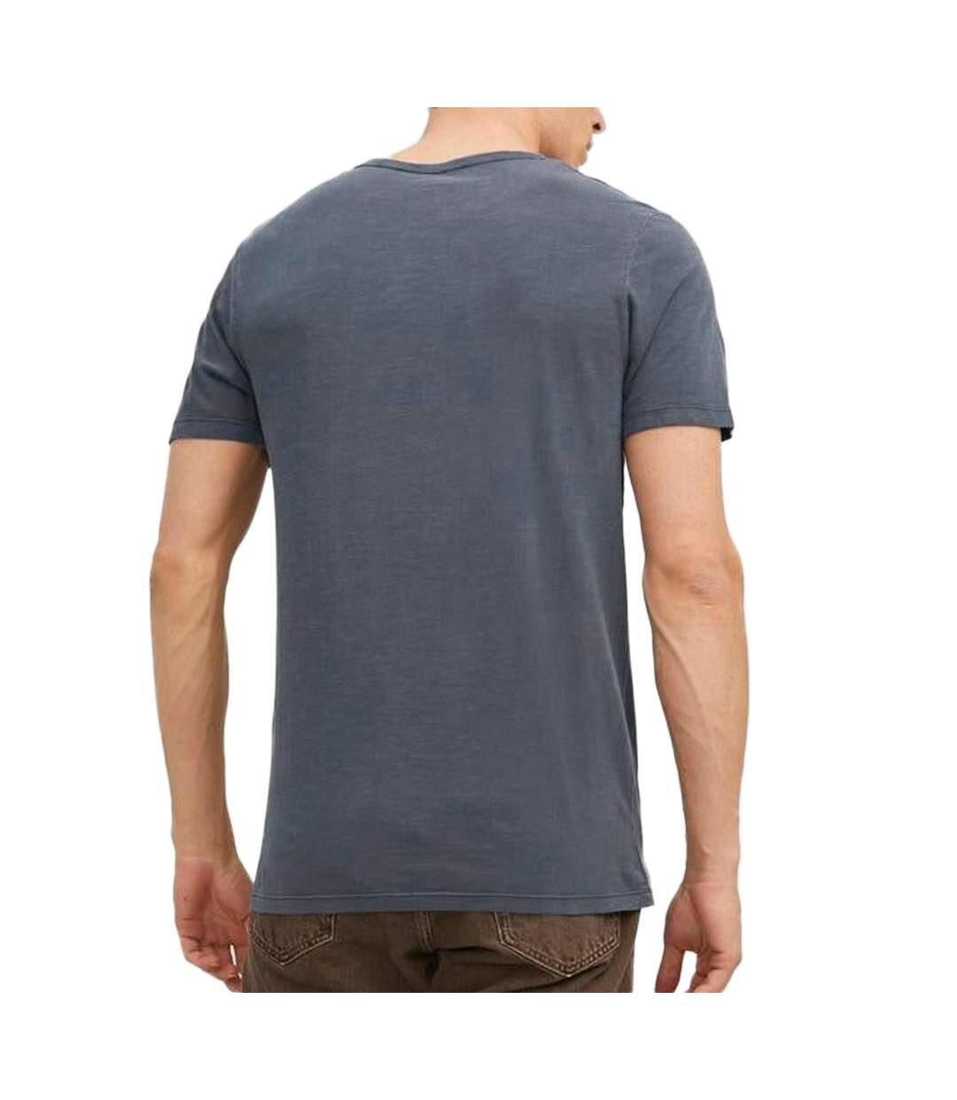 T-shirt bleu homme jack & jones split neck - s-2