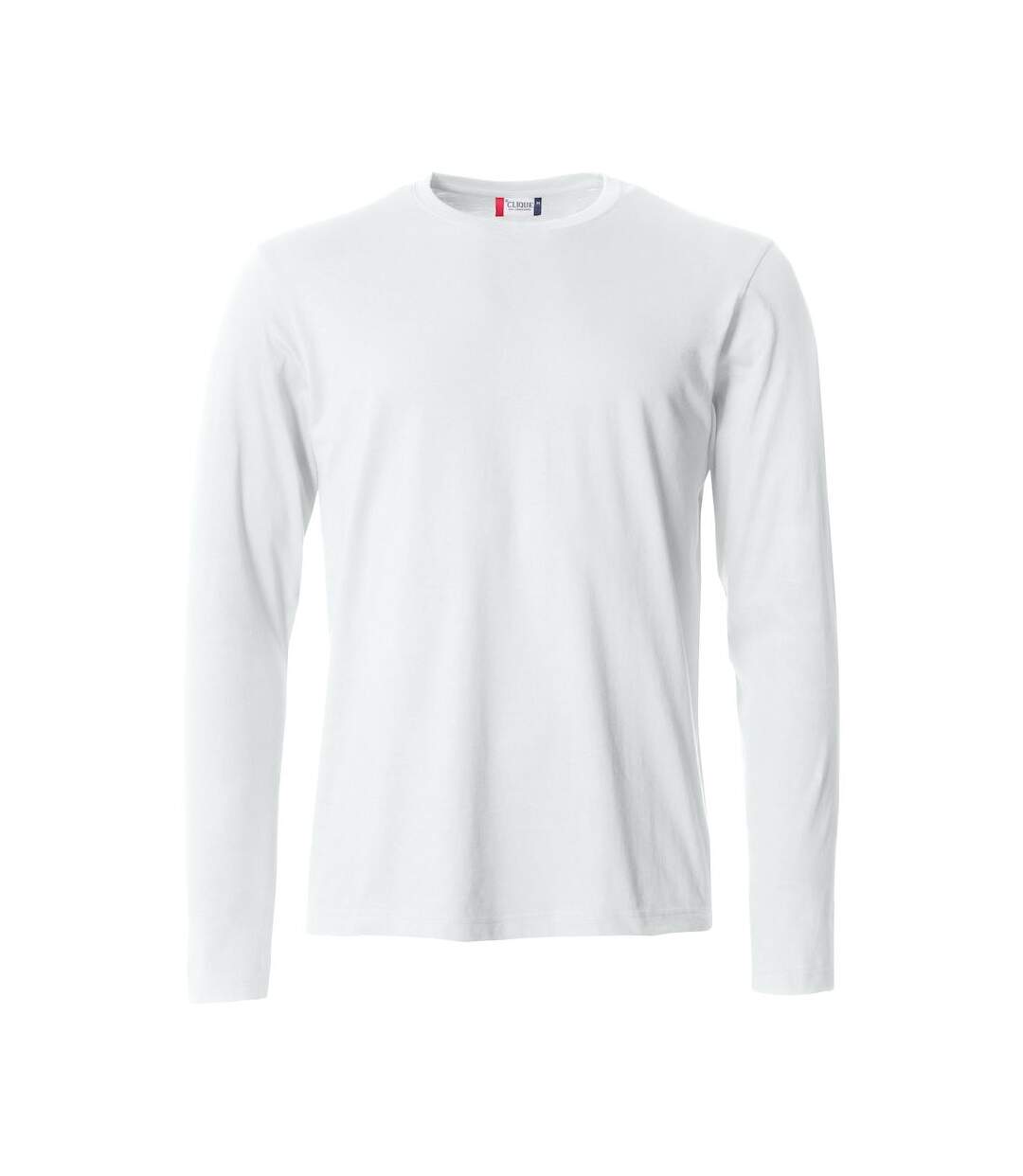 Mens Basic Long-sleeved T-shirt White Clique-1