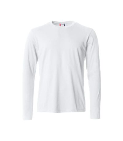 Mens Basic Long-sleeved T-shirt White Clique