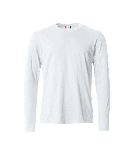 Mens Basic Long-sleeved T-shirt White Clique