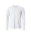 Mens Basic Long-sleeved T-shirt White Clique-1
