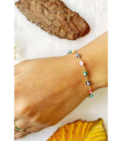 Multicolour Turkish Evil Eye Bead Protection Luck Eye Charm Adjustable Bracelet