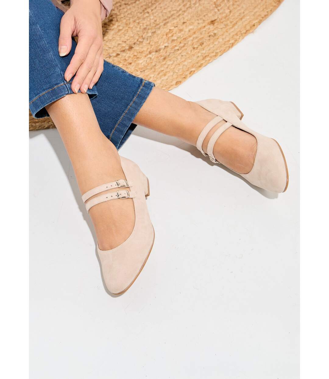 Ballerines babies cuir à talon doubles brides-3
