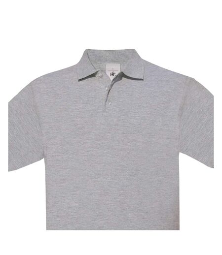 Mens safran polo shirt heather grey B&C