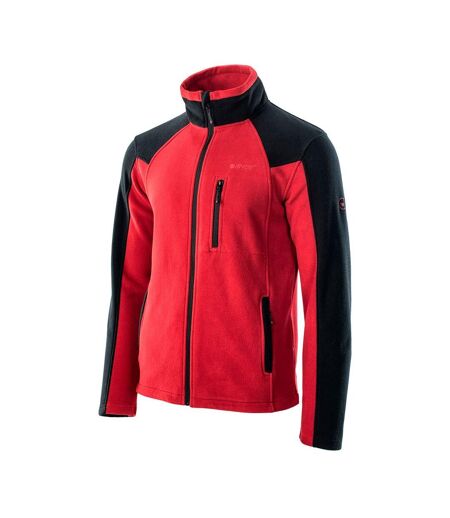 Hi-Tec Mens Monar Full Zip Fleece Jacket (Dark Red/Black)