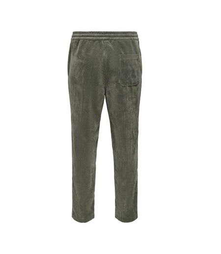 Pantalon en velours kaki homme only & sons taper corduroy