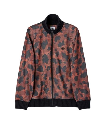 Mens Raglan Track Jacket Brown Camo Pretty Green