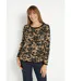 Pull chaud jacquard fleuri brillant col rond-1