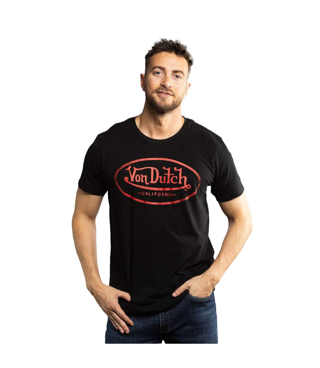 T-shirt col rond en coton homme Logo Vondutch-1