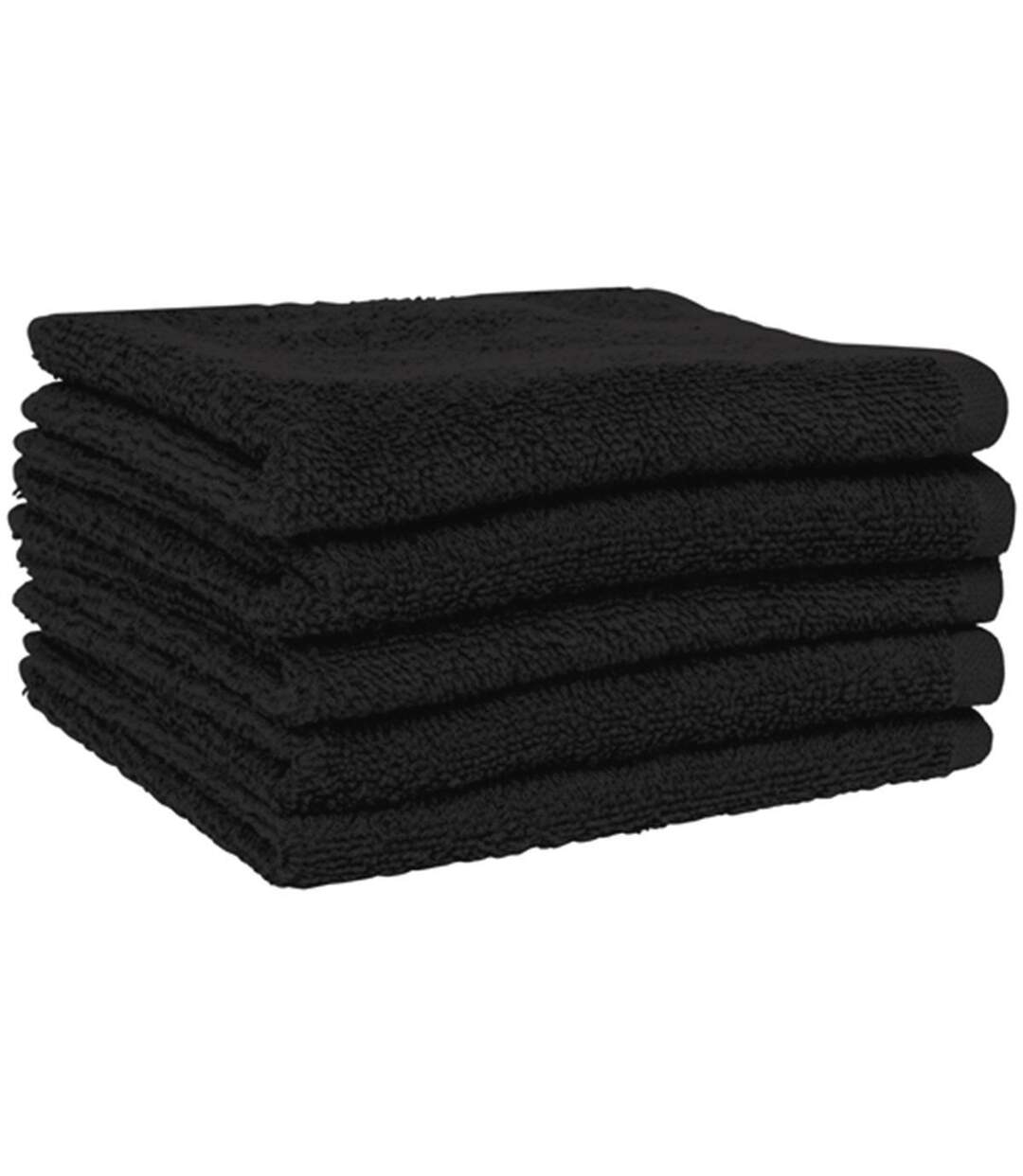 Lot de 5 serviette d'invité en éponge - K104 - noir-1
