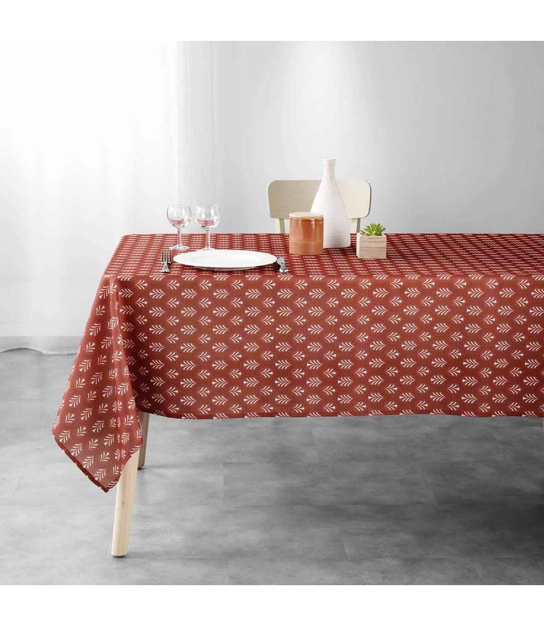 Nappe Imprimée Manuella 145x240cm Terracotta-3
