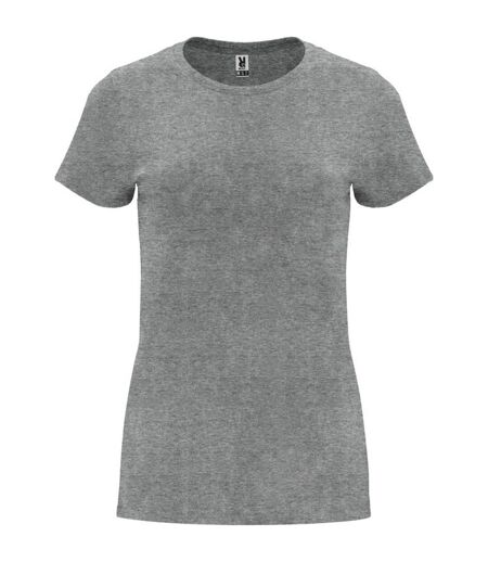 Womens/ladies capri short-sleeved t-shirt grey marl Roly