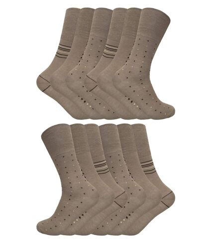 Mens Loose Fitting Top Bamboo Socks | 12 Pair Multipack | Sock Snob | Diabetic Friendly Socks with Soft Top
